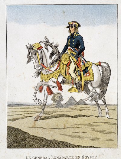 General Bonaparte in Egypt, a Portrait Riding in Front of the Pyramids and the Sphinx by Unknown artist