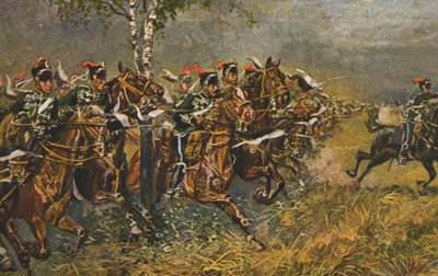 Historic Postcard with War Motif, Attack on Prussian Troops, Germany by Unknown artist