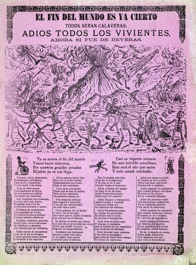 Illustrated board for a Mexican song about the end of the world, collected by Antonio Vanegas Arroyo (1850-1917) 1899 by Unknown artist