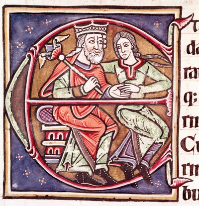 Initial Letter E with David and Bathsheba (miniature) by Unknown artist