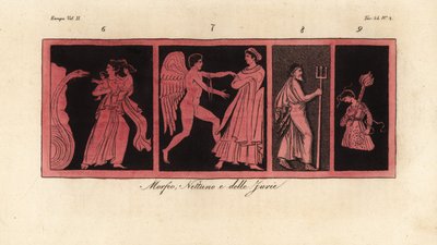Leto with her children Apollo and Artemis, one of the Graces, Neptune, and one of the Furies by Unknown artist