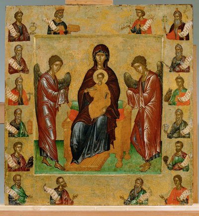 Madonna Enthroned, Archangels and Two Saints, Surrounded by Unknown Artist