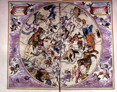 Map of the Sky and Signs of the Zodiac - Facsimile of an Ancient Composition Representing the Constellations of the Northern Sky, according to the 