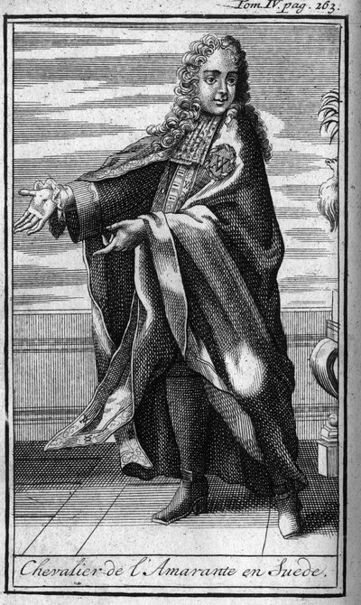 Orders of Chivalry. Knight of the amaranth in Sweden in the 17th century. In “History of military orders or knights, of the secure and routine militias of both sexes, which have been established so far. Edition taken from Abbe Giustiniani, R.P.Bonani, M. by Unknown artist