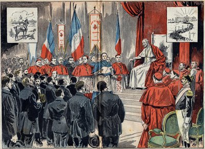 Pope Leo XIII consecrated the protectorate of France in the Holy Land when Germany wanted to replace it. Audience of October 8 by Unknown artist