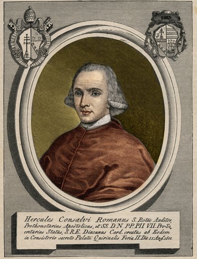Portrait of Ercole Consalvi (1757-1824), Cardinal Secretary of State of Pius VII. Engraving of the 19th century by Unknown artist