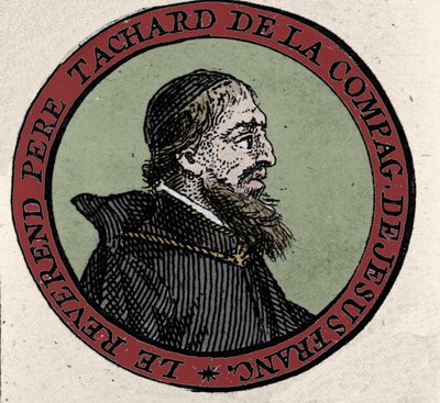 Portrait of Father Guy Tachard, a Missionary in Siam in 1685. Engraving from an Atlas of the 17th Century by Unknown artist