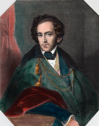 Portrait of Felix Mendelssohn, German conductor and composer by Unknown artist