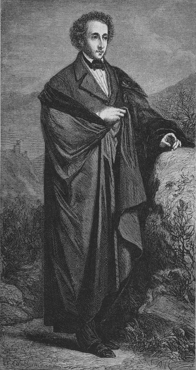 Portrait of Felix Mendelssohn-Bartholdy (1809 - 1847) German composer by Hamman. by Unknown artist
