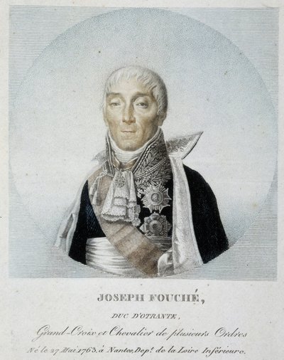 Portrait of Joseph Fouché, Duke of Otranto, Grand Cross and Knight of several orders by Unknown artist