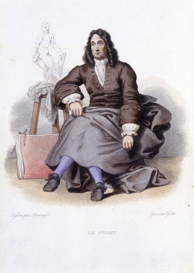 Portrait of Le Puget (Pierre Puget) French Sculptor, Painter and Architect (1620-1694) - in Le Plutarque Français, Ed. Mennechet by Unknown artist