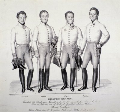 Portrait of Princes of Kinsky Family from Bohemia: Christian, Franz, Carl and Anton by Unknown artist
