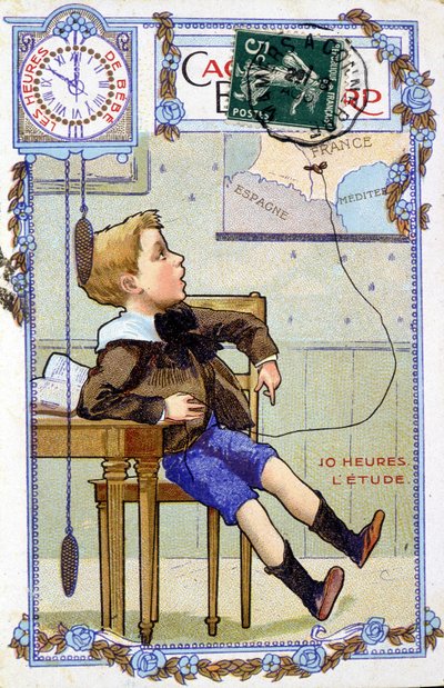Postcard showing the course of a child