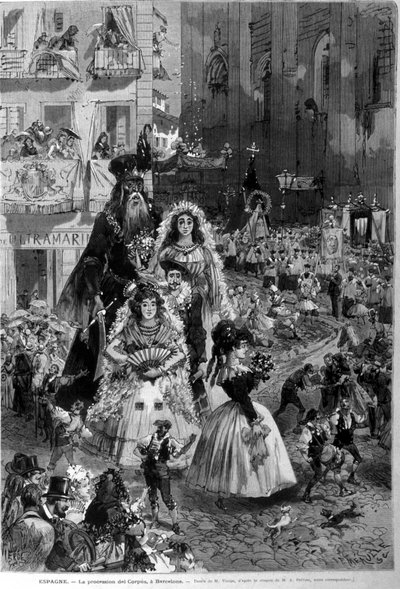 Procession of Corpus Domini to Barcelona by Unknown artist
