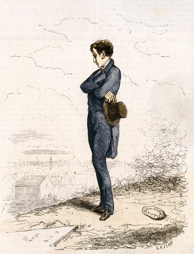 Rastignac remains alone, took a few steps up the cemetery... by Unknown artist