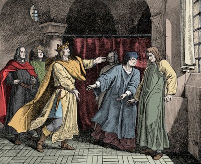 Reconciliation of Ludwig with Friedrich - Reconciliation between Emperor Louis IV of the Holy Empire by Unknown artist
