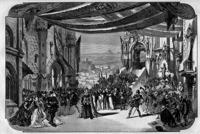 Representation of Don Carlo (Don Carlos) Opera in 5 acts by Giuseppe Verdi at the Paris Opera on 11 March 1867. In Neuville