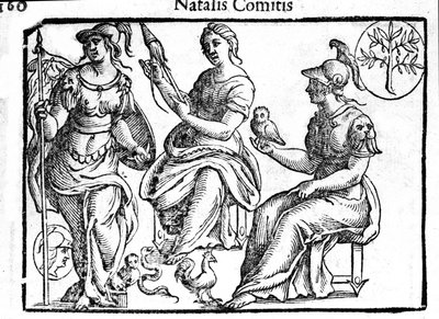 Representation of the divinity Athena. Engraving from Mythologiae sive explicationes fabularum by Natalis Comitis. 1637 by Unknown artist