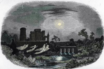 Representation of the Ghosts of the Ancient Lords of Blandy Flying Around the Walls of the Castle, Blandy-les-Tours, Seine and Marne by Unknown artist