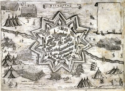 Representation of the siege of Nicosia on the island of Cyprus in 1191 during the 3rd Crusade by Richard Lion Heart. 16th century by Unknown artist