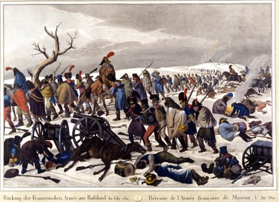 Retreat of the French army from Moscow in 1812 (19th century engraving) by Unknown artist