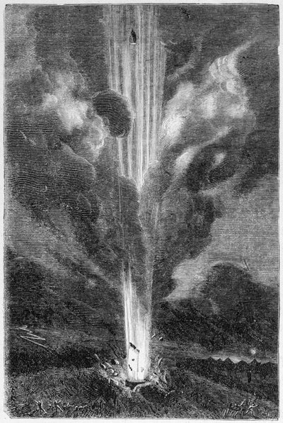 Shells launched at the moon - in 
