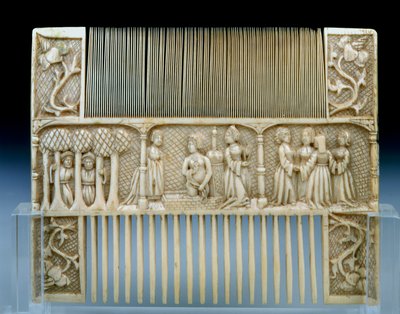 Side B of an Ivory Comb with the story of Susanna by Unknown artist