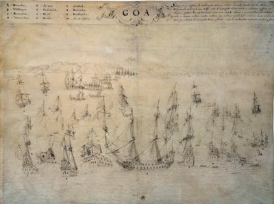 Siege of Goa, Portuguese colony, by the Dutch fleet between 1603 and 1639 by Unknown artist