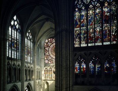 Stained glass windows and rosette of the Cathedral of Troyes by Unknown artist