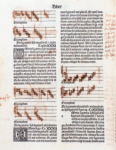 Text page and manuscript annotations from The Art of Music by Guillaume Despuig by Unknown artist