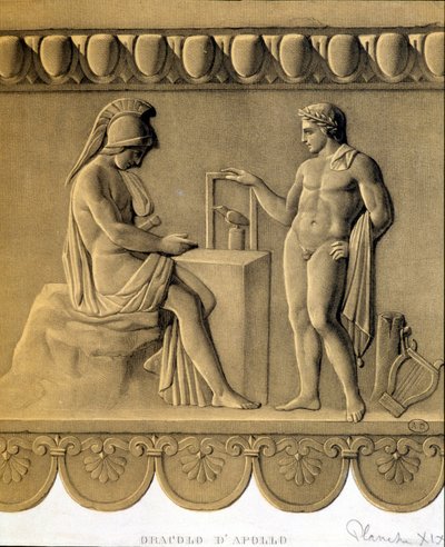 The Oracle of Apollo - facsimile of a Greek bas-relief by Unknown artist