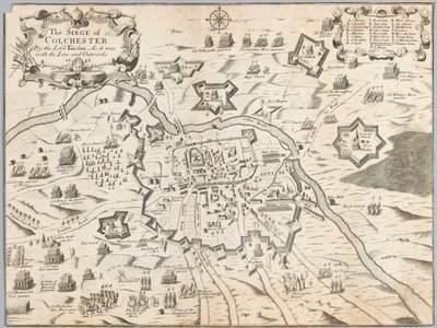 The Siege of Colchester by the Lord Fairfax, as it was with the line and outworks 1648 by Unknown artist