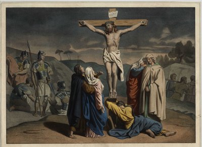The crucifixion of Christ (Anonymous engraving from the middle of the 19th century) by Unknown artist