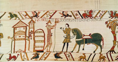 The gate of Hastings opens for the Normans to march against Harold, Bayeux Tapestry by Unknown artist