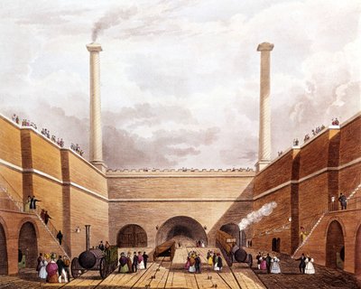 The new railway line between Manchester and Liverpool. Inauguration. Liverpool and Manchester Railway by Unknown artist