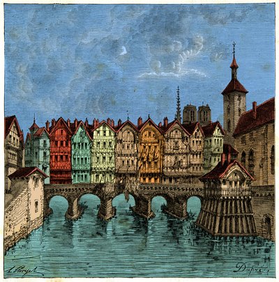 The Small Bridge That Became Pont au Change by Unknown artist