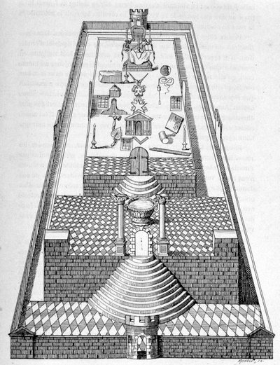 The temple of Solomon in Jerusalem, according to one of the figures to be drawn on the floor of the lodges during the Franco-Masonic receptions - in 
