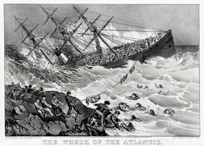 The wreck of the RMS Atlantic on the coast of Nova Scotia by Unknown artist