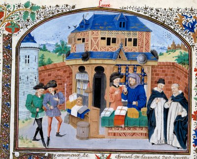 Trade: a merchant shop. Miniature from the manuscript 
