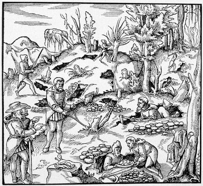 Use of the magic bucket to search for the treasures of the earth by Unknown artist