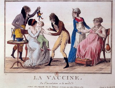 Vaccine or Inoculation is Fashionable. Early 19th Century. Paris, B.N. by Unknown artist