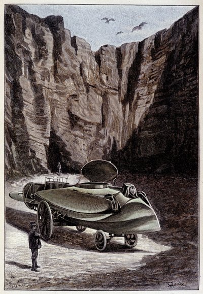 Vehicle “fusiforme” - in “The Master of the World” by Jules Verne by Roux by Unknown artist