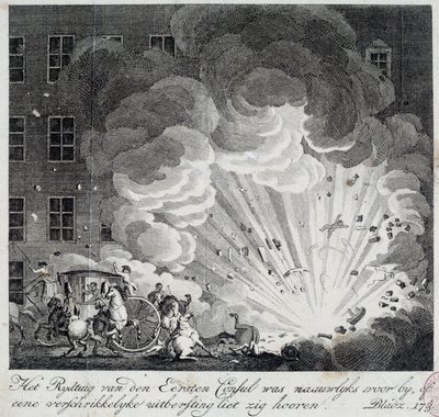 View of the Explosion of the Infernal Machine of the Rue Saint Nicaise in Paris on the 3rd Nivose an IX by Unknown artist