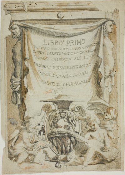 Design for Title-Page for Guitar Manual by Ferdinando Valdambrini by Unknown Italian