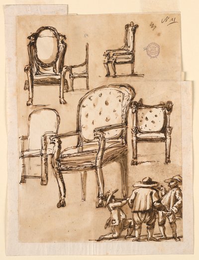 Drawing, Chairs, 1780–1790 by Unknown artistUnknown artist