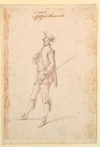 Costume Design: A Captain for a Ballet, ca. 1720 by Unknown artistUnknown artist