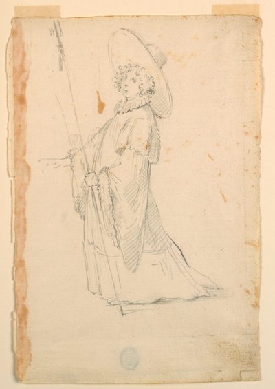 Costume Design: A Girl in Fantastical Attire for a Ballet, ca. 1720 by Unknown artistUnknown artist