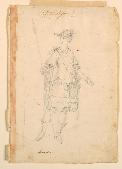 Costume Design: America for a Ballet, ca. 1720 by Unknown artistUnknown artist