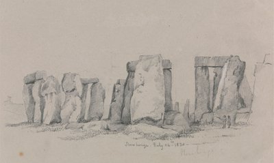 A View of Stonehenge with Two Figures in the Foreground by Unknown artist