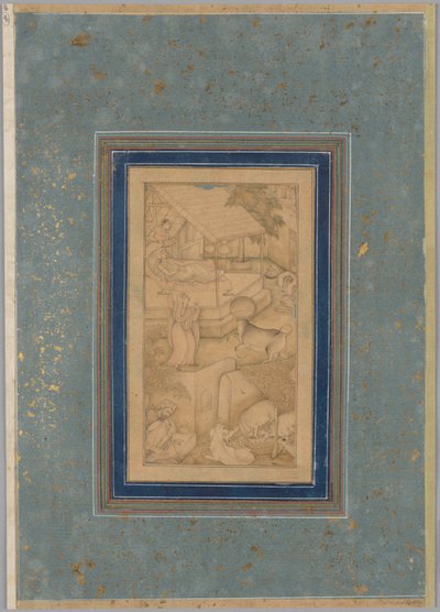 A Woman Mistakes a Cow for the Angel of Death, from Lights of Canopus (Anwar-i Suhaili) of Kashifi by Unknown artist